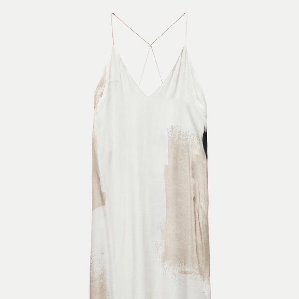 ZARA NWT Elegant Beige and Black Women's Dress - Picture 5 of 12